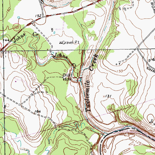 Topographic Map of Johns Creek, TX