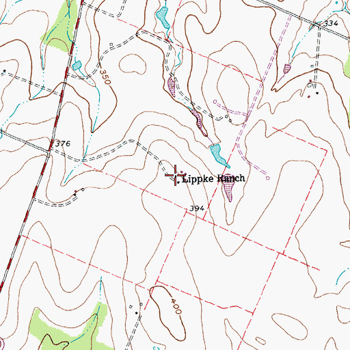 Topographic Map of Lippke Ranch, TX