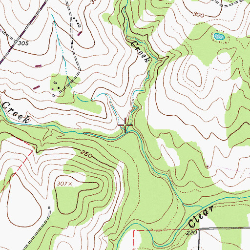 Topographic Map of Little Cooper Creek, TX