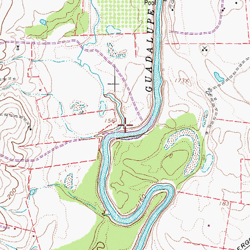 Topographic Map of Lost Creek, TX