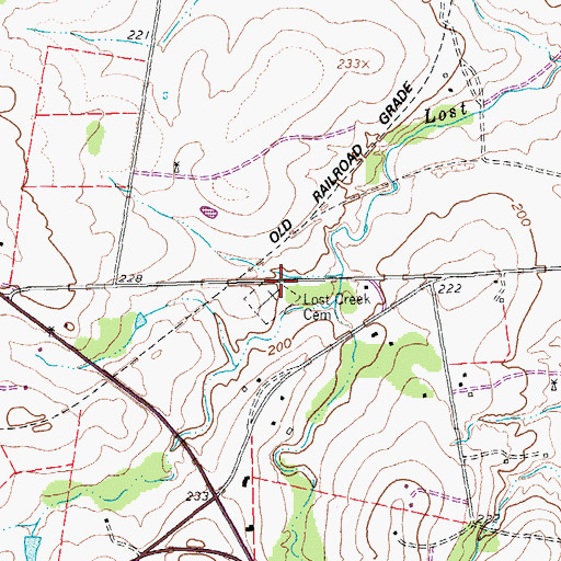 Topographic Map of Lost Creek Cemetery, TX
