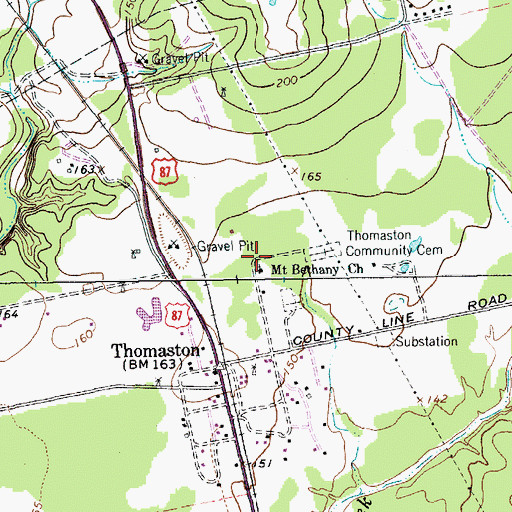 Topographic Map of Mount Bethany Church, TX