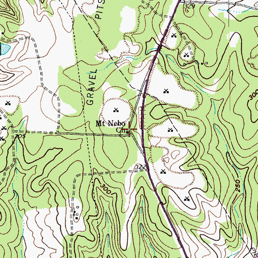 Topographic Map of Mount Nebo Church, TX