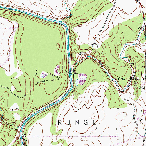 Topographic Map of Ojo de Agua Creek, TX