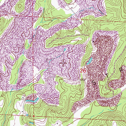 Topographic Map of Pea Ridge Number 1 Mine, AL