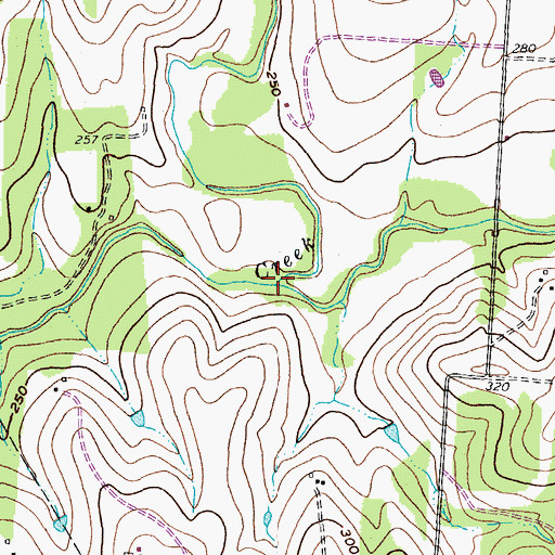 Topographic Map of Queens Creek, TX