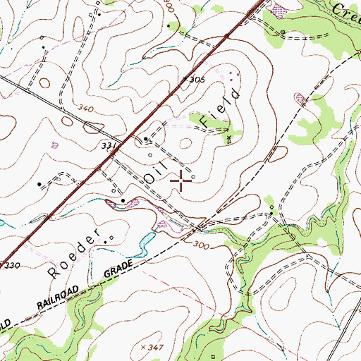Topographic Map of Roeder Oil Field, TX