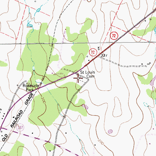 Topographic Map of Saint Louis Cemetery, TX