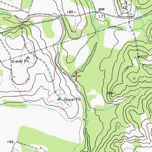 Topographic Map of Sandy Fork, TX