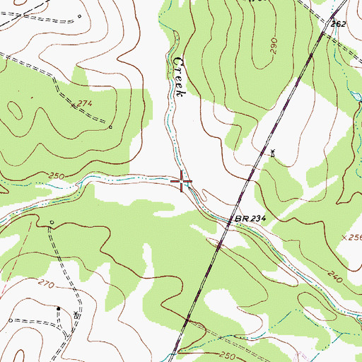 Topographic Map of Shiloh Creek, TX