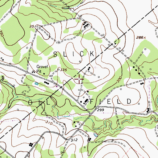 Topographic Map of Slick Oil Field, TX