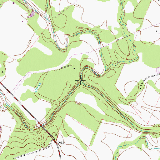 Topographic Map of Smith Creek, TX