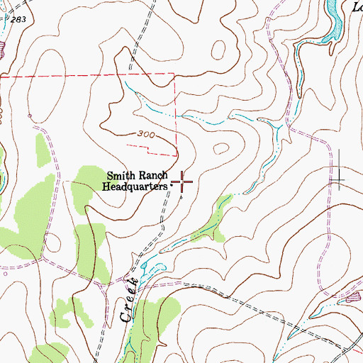 Topographic Map of Smith Ranch Headquarters, TX
