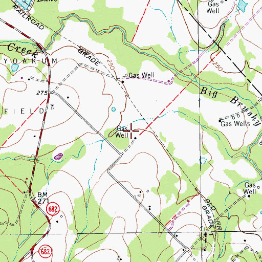 Topographic Map of South Yoakum Oil Field, TX
