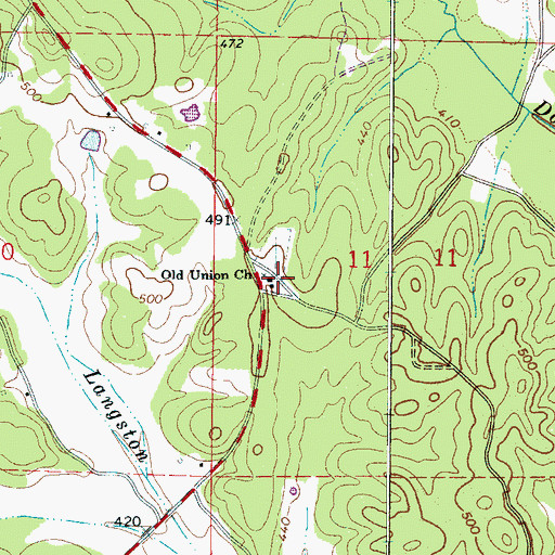 Topographic Map of Public School Number 1 (historical), AL