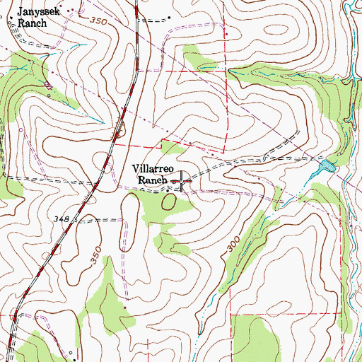 Topographic Map of Villarreo Ranch, TX