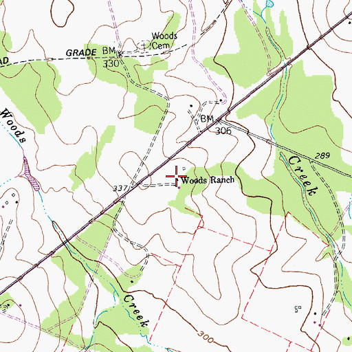 Topographic Map of Wood Ranch, TX