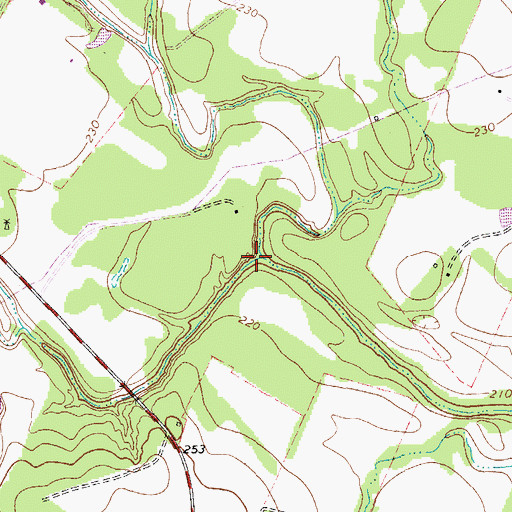 Topographic Map of Yorktown Creek, TX
