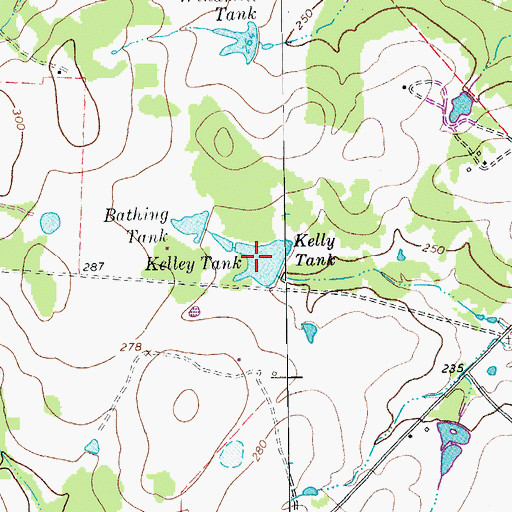 Topographic Map of Kelly Tank, TX