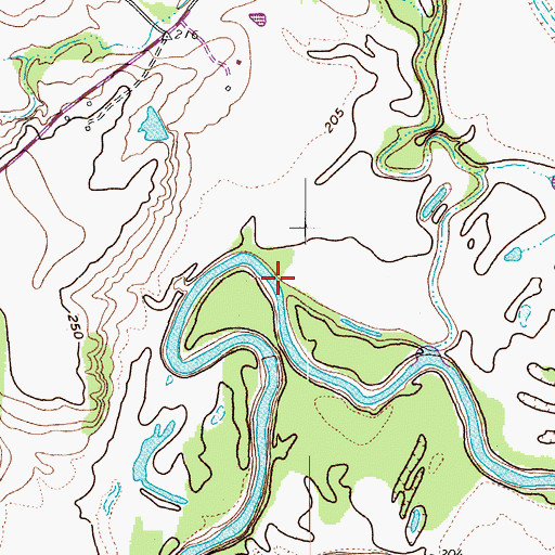 Topographic Map of Denton Creek, TX