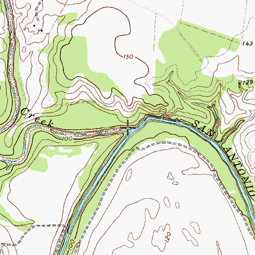 Topographic Map of Manahuilla Creek, TX