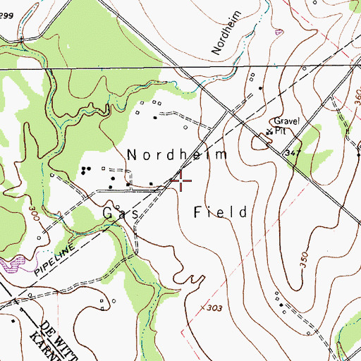Topographic Map of Nordheim Gas Field, TX