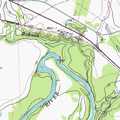 Topographic Map of Oaxley Branch, TX