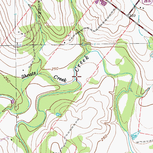 Topographic Map of Shoats Creek, TX