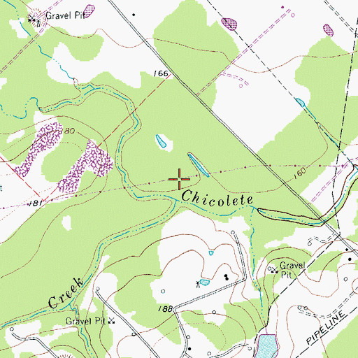 Topographic Map of South Chicolete Creek, TX