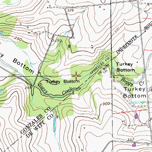 Topographic Map of Turkey Bottom, TX