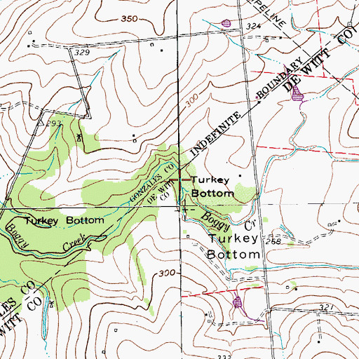 Topographic Map of Turkey Creek, TX