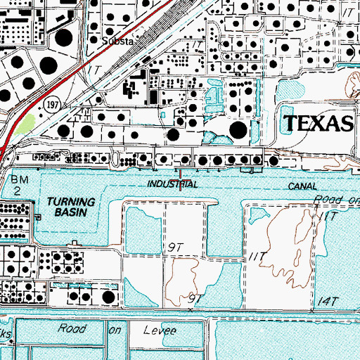 Topographic Map of Industrial Canal, TX