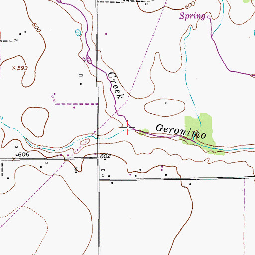 Topographic Map of Alligator Creek, TX