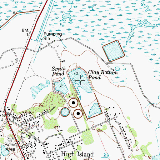 Topographic Map of Clay Bottom Pond, TX