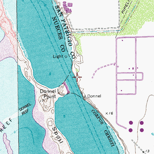 Topographic Map of Donnel Point, TX