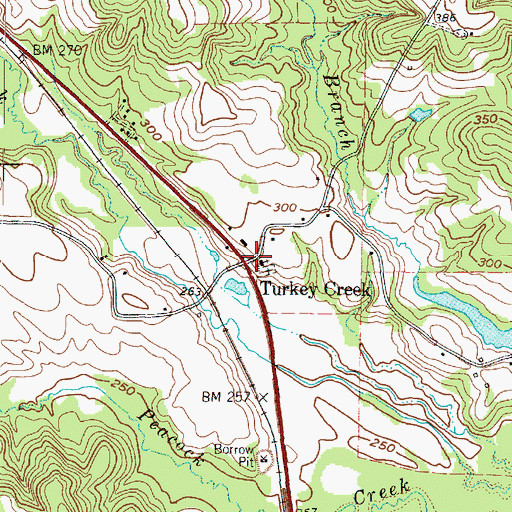 Topographic Map of Patman, TX