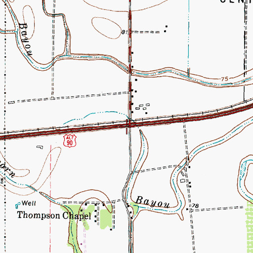 Topographic Map of Sartartia, TX