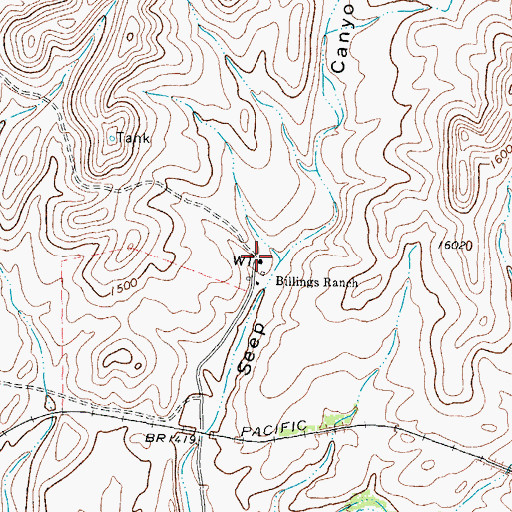 Topographic Map of Seep Springs, TX