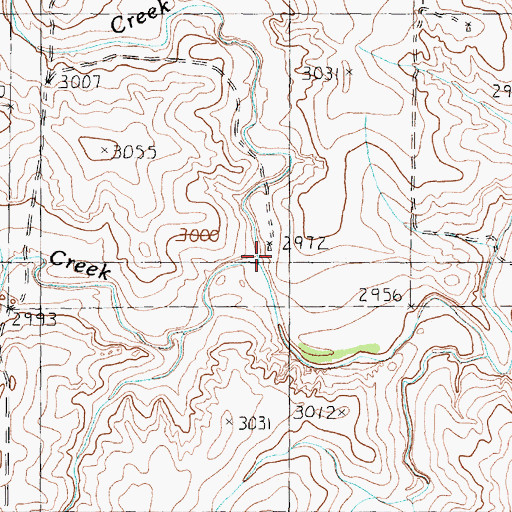 Topographic Map of Patching Creek, TX