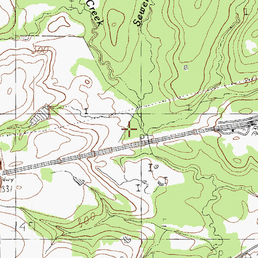 Topographic Map of Sewell Creek, TX