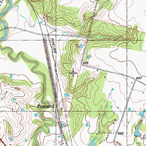 Topographic Map of Terrace, TX
