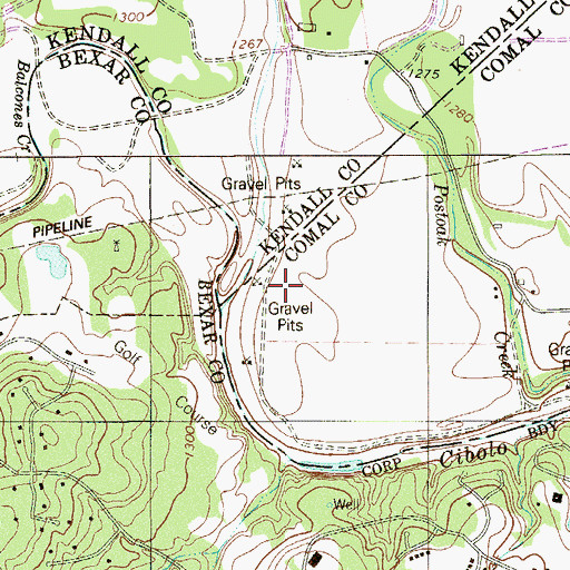 Topographic Map of Fair Oaks Ranch, TX