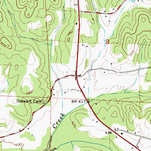 Topographic Map of Stewart, AL
