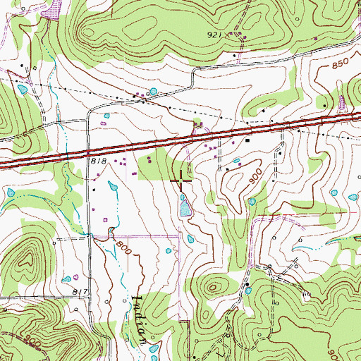 Topographic Map of Oak Ridge, TX