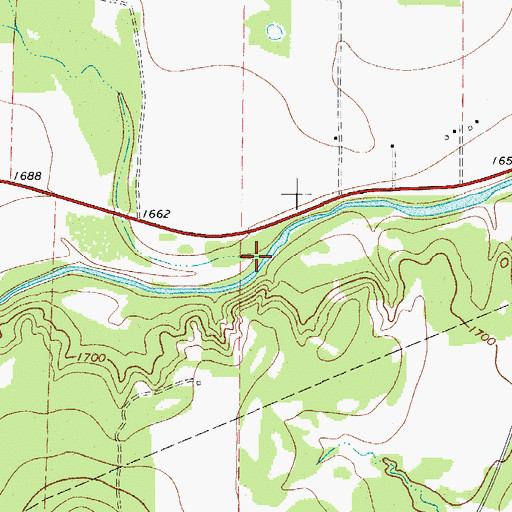 Topographic Map of Mud Creek, TX