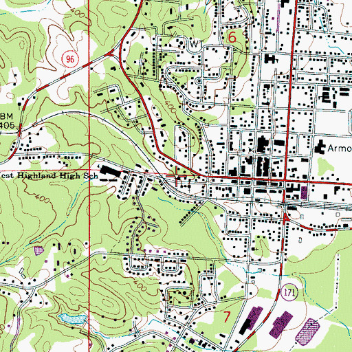 Topographic Map of Sulphur Spring Baptist Church, AL