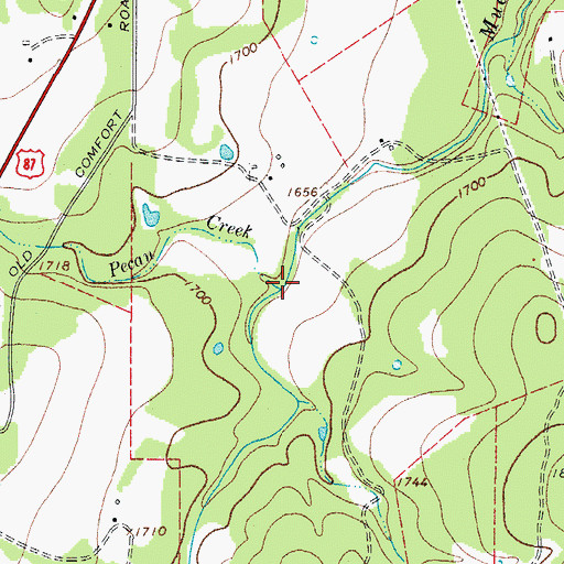 Topographic Map of Pecan Creek, TX