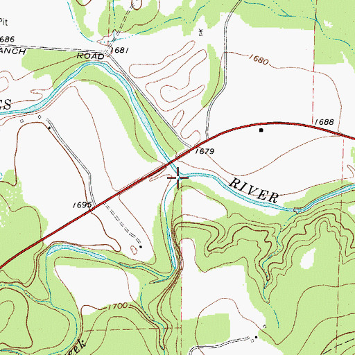 Topographic Map of Wolf Creek, TX
