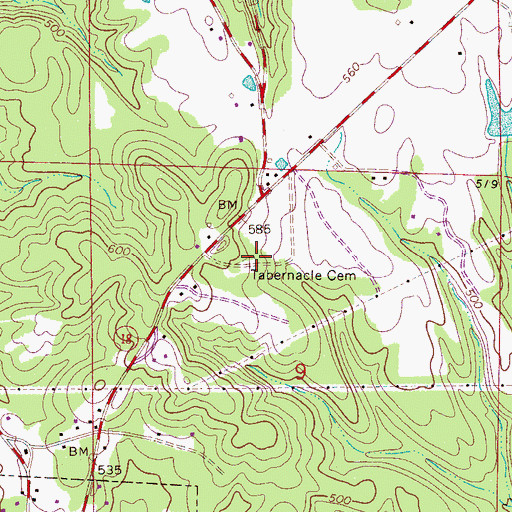 Topographic Map of Tabernacle Church (historical), AL