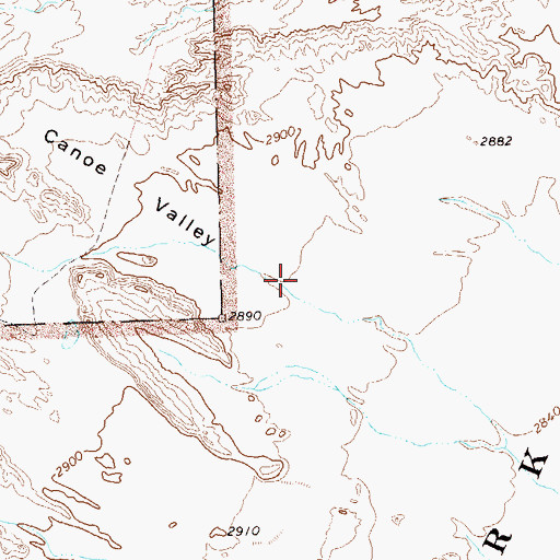 Topographic Map of Canoe Valley, TX